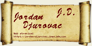 Jordan Đurovac vizit kartica